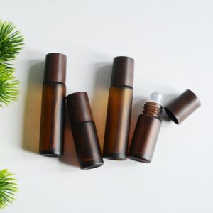 Frosted Amber Roller Bottle